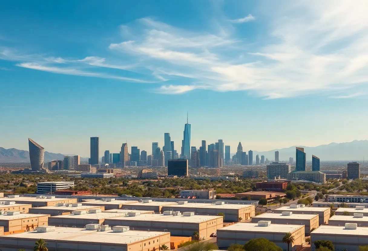 Phoenix skyline featuring new data centers