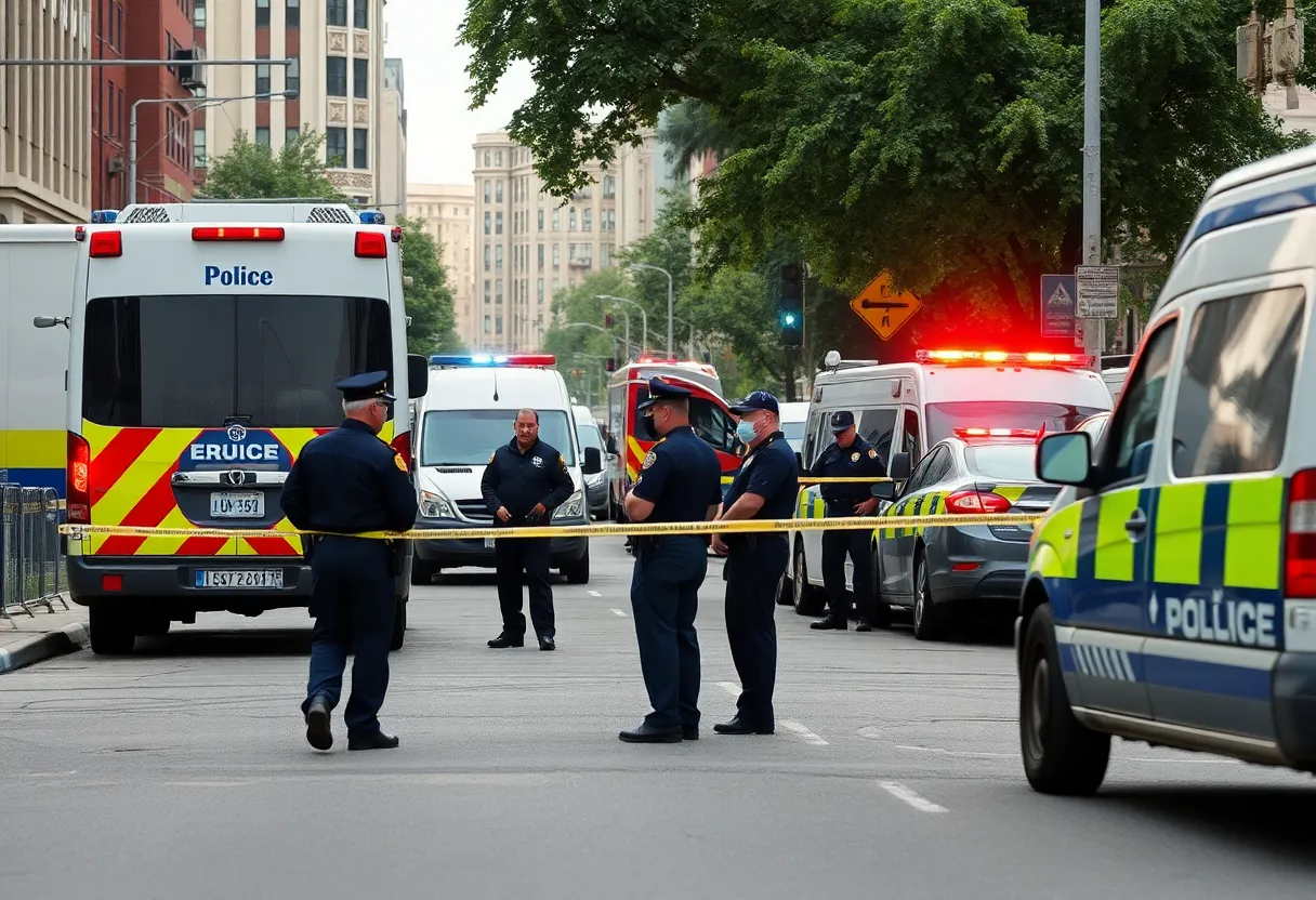 Emergency responders at a crime scene in Phoenix