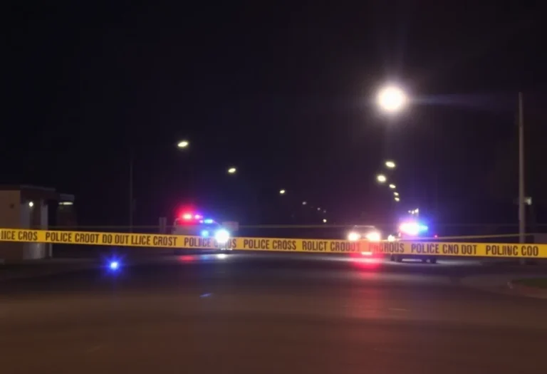 Police investigation scene with flashing lights in Phoenix