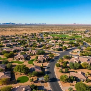 Aerial view of a vibrant neighborhood in Phoenix, Arizona