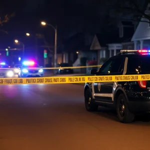 Police investigation scene in Phoenix at night