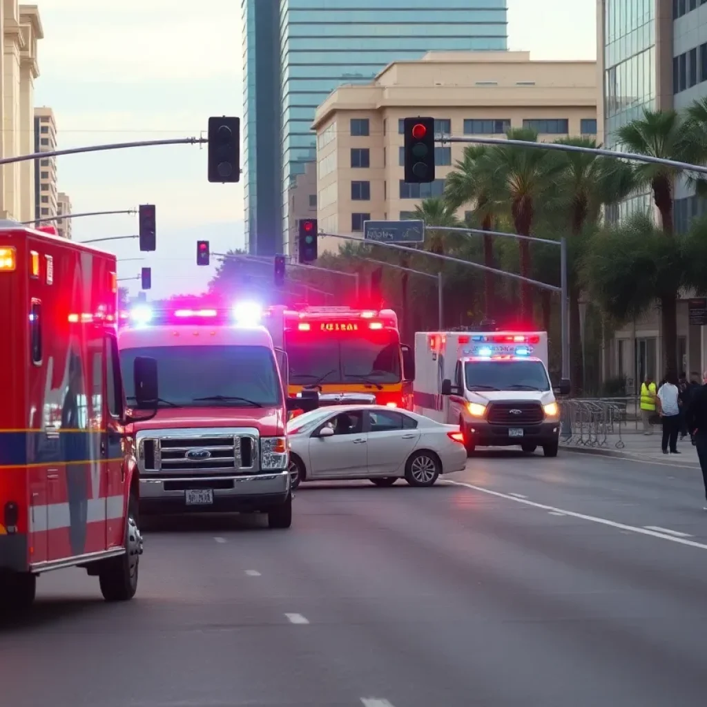 Emergency vehicles at the scene of a crash in Phoenix