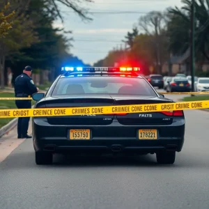 Police cars at a crime scene following a shooting in Phoenix