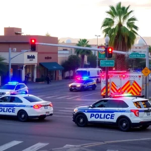 Emergency responders at the scene of a stabbing in Phoenix