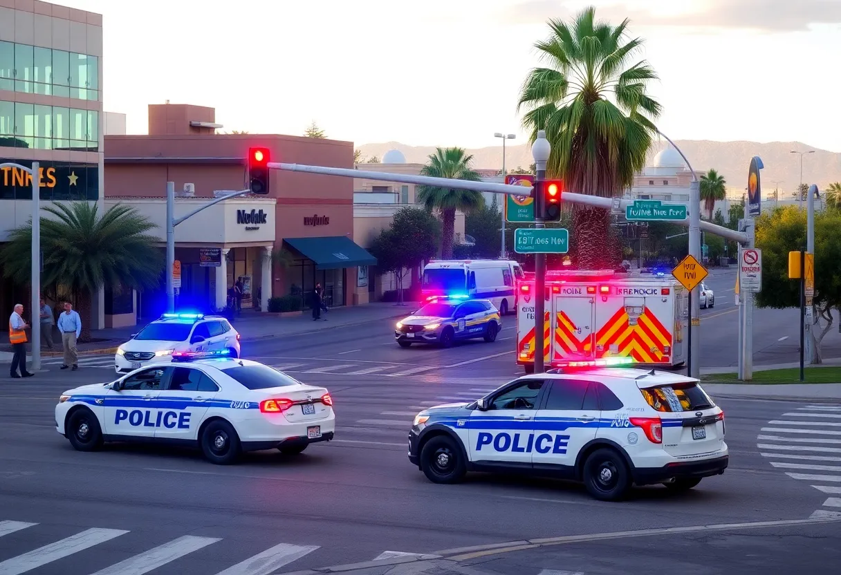 Emergency responders at the scene of a stabbing in Phoenix