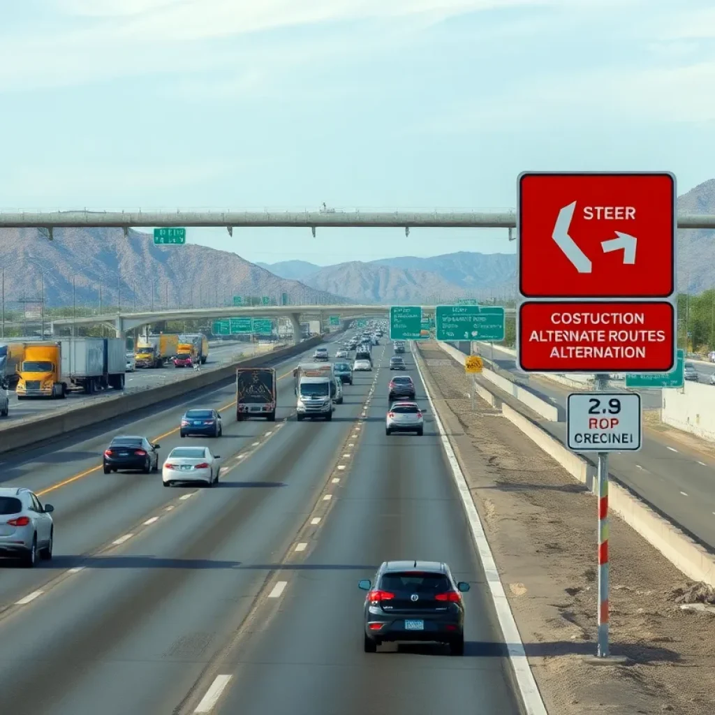 Construction on Phoenix highways affecting traffic flow