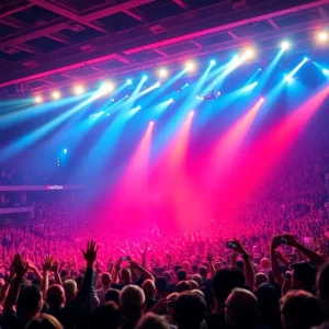 Crowd enjoying a concert at State Farm Stadium