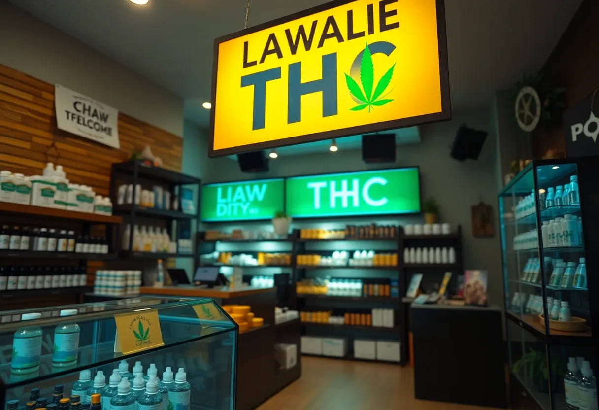 Dispensary showcasing THC products for sale in Arizona