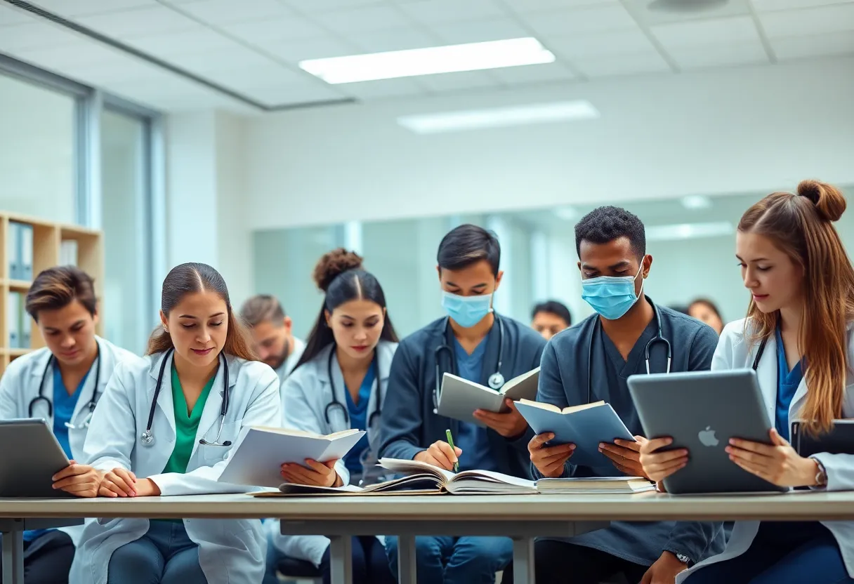 Diverse medical students engaged in classroom learning at University of Arizona