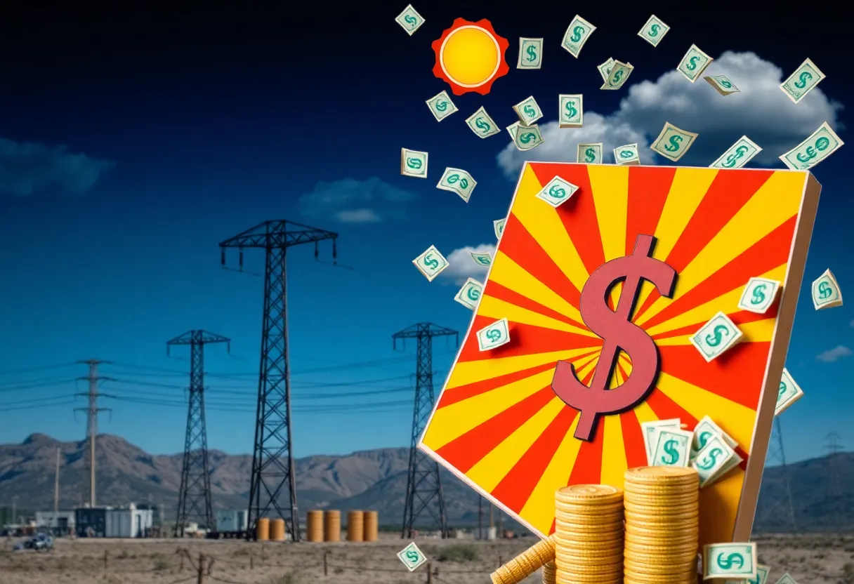 Visual representation of utility pricing challenges in Arizona amidst inflation.