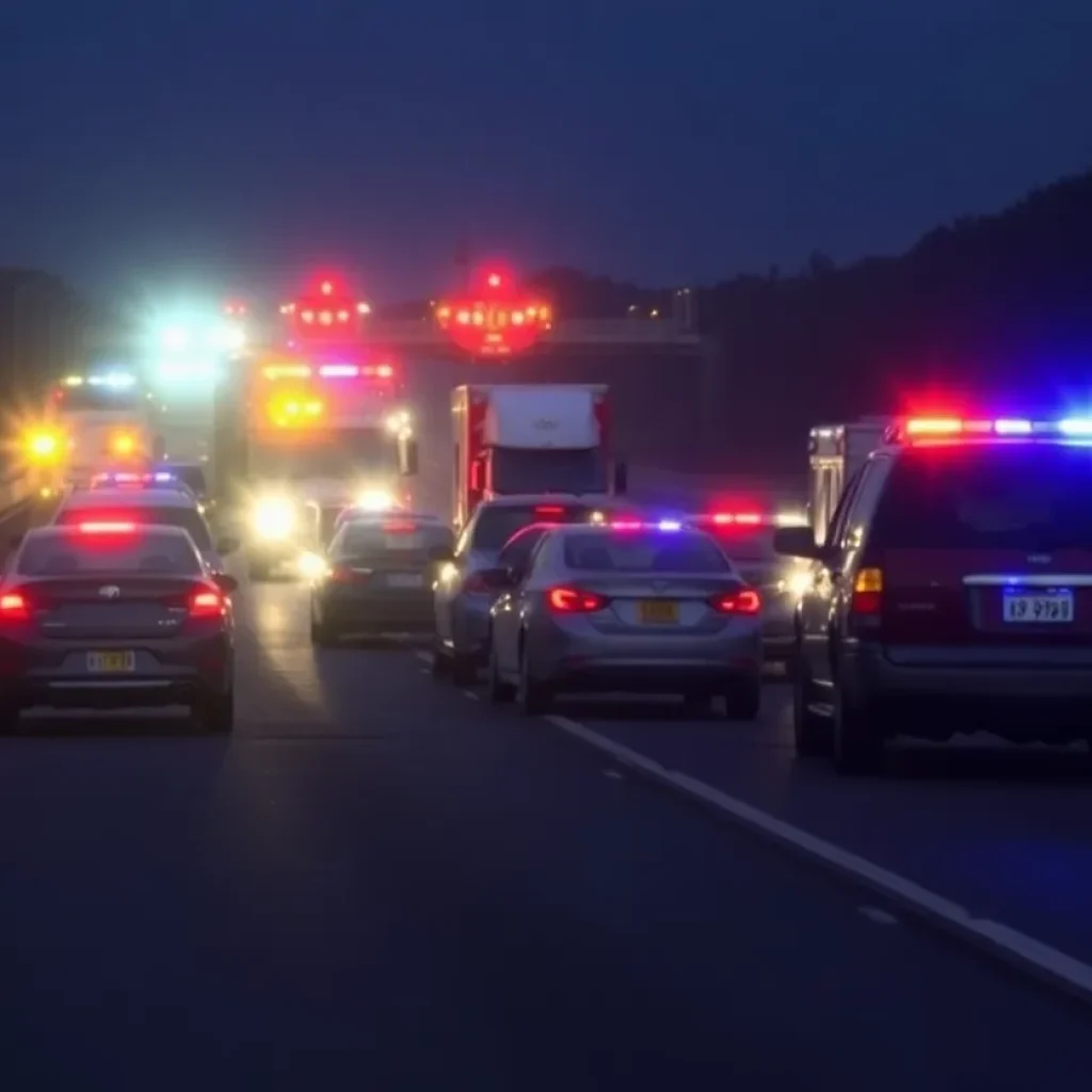 Emergency response at a highway collision scene in Phoenix