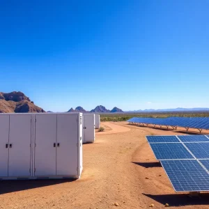 View of the Papago battery storage facility in Arizona