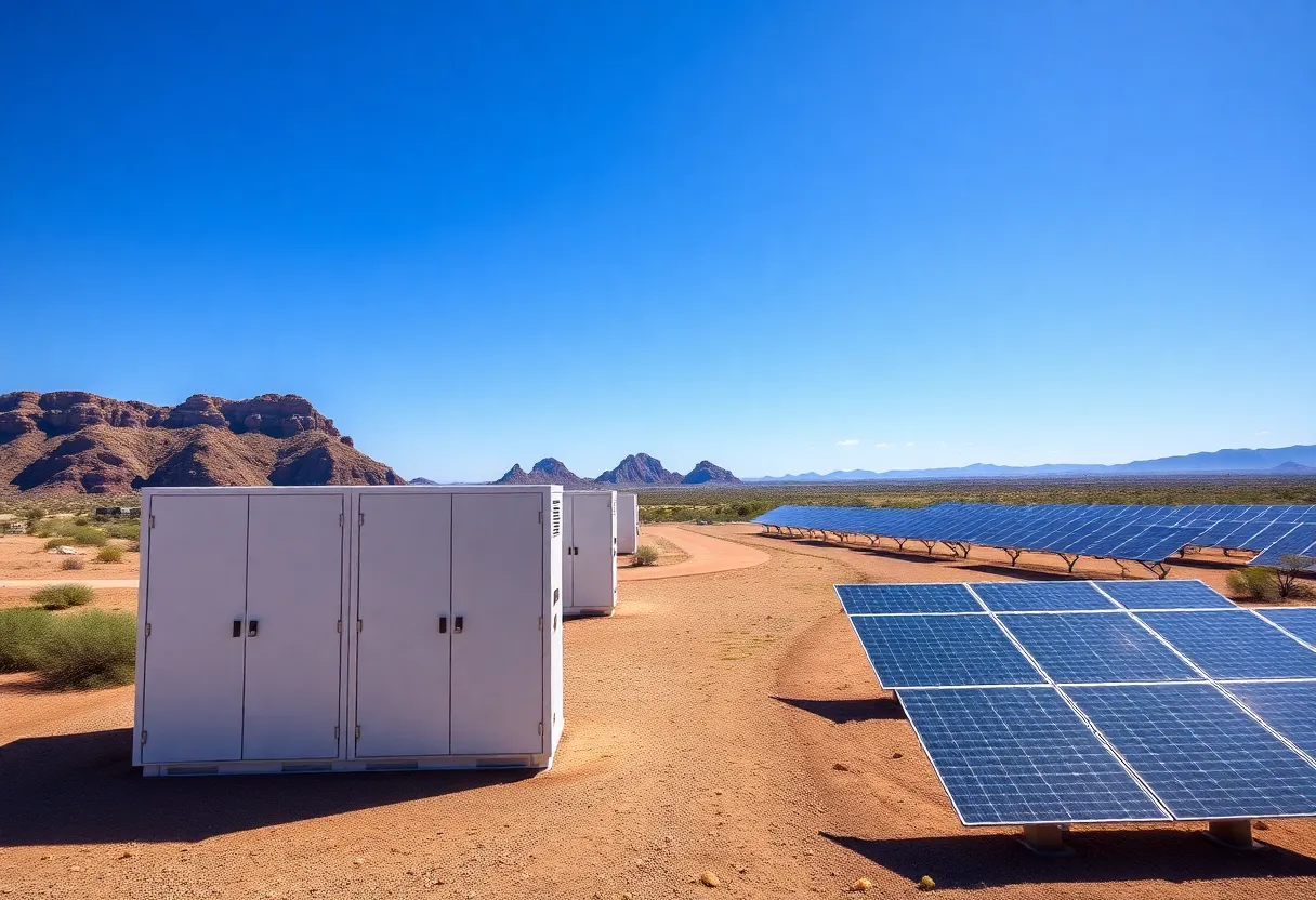 View of the Papago battery storage facility in Arizona