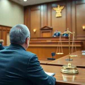 Courtroom scene symbolizing justice and accountability