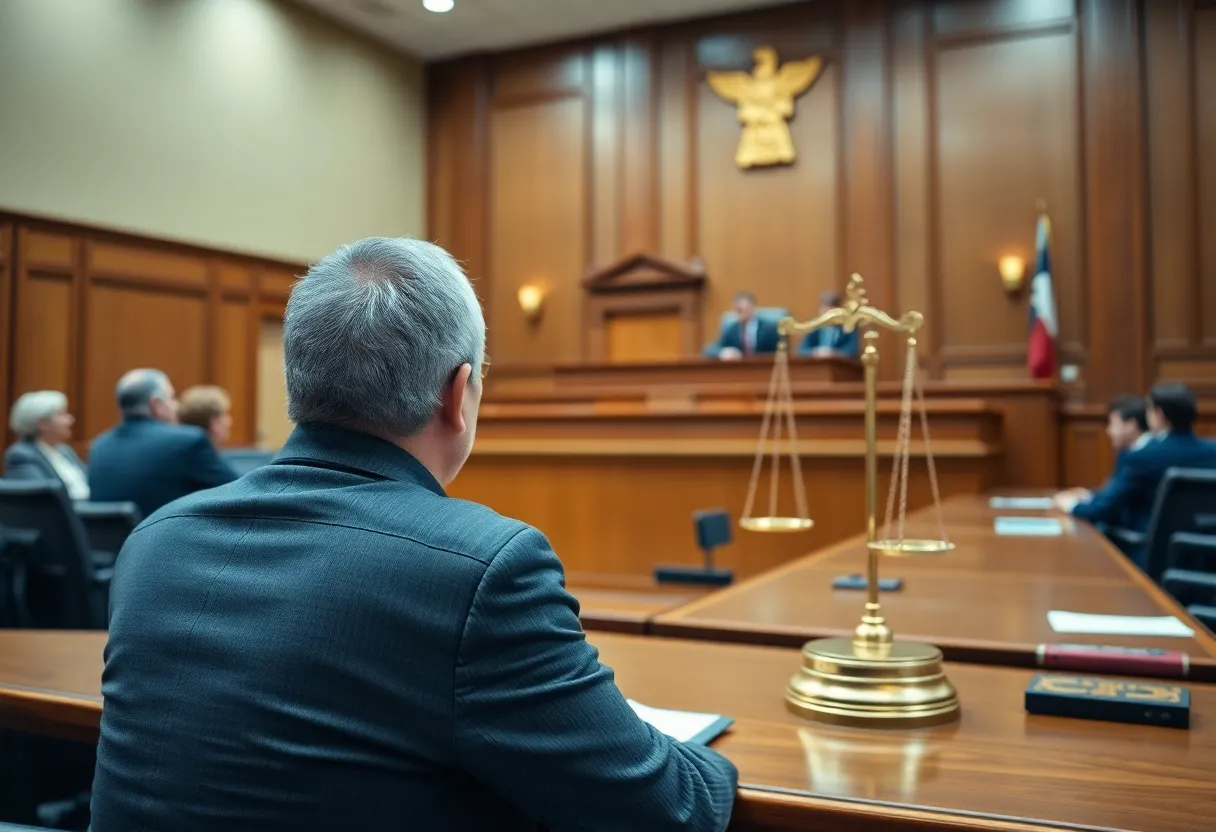 Courtroom scene symbolizing justice and accountability