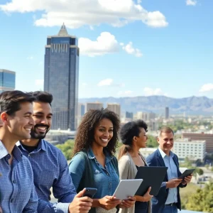 Cityscape of Arizona representing economic recovery and job opportunities