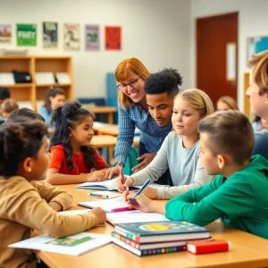 Classroom in Arizona with diverse students engaged in learning