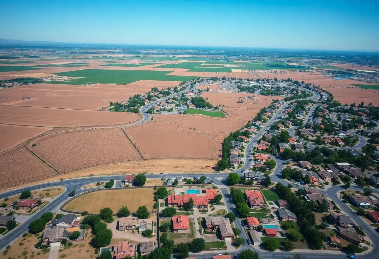 Converted farmland to urban neighborhoods in Arizona