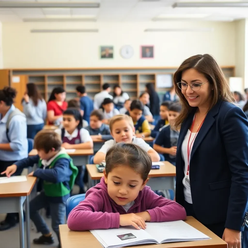 Students and teachers in a classroom setting emphasizing the impact of federal funding on education.