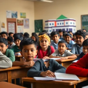 Diverse students in a classroom during the Arizona school funding freeze