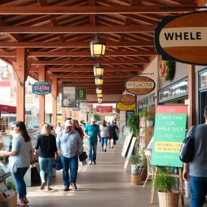 Local marketplace with diverse small businesses in Arizona.