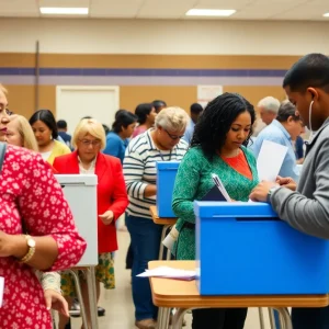 Voters at a polling station for Arizona special primaries