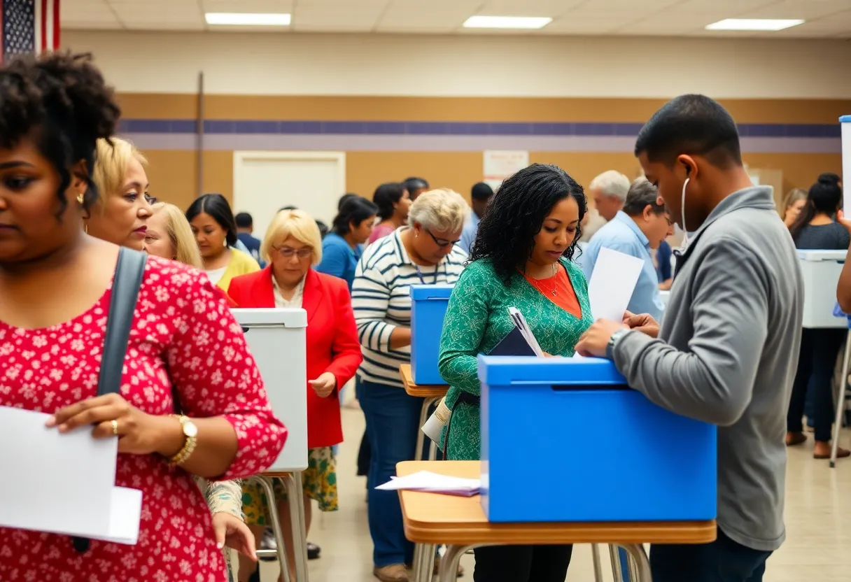 Voters at a polling station for Arizona special primaries