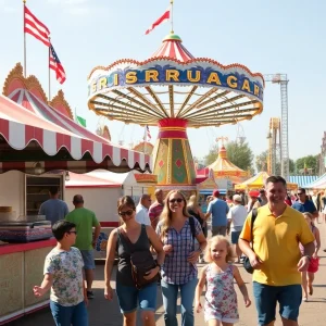 Families enjoying the attractions at the Arizona State Fair