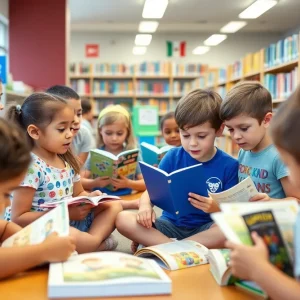 Children enjoying summer reading activities in an Arizona public library