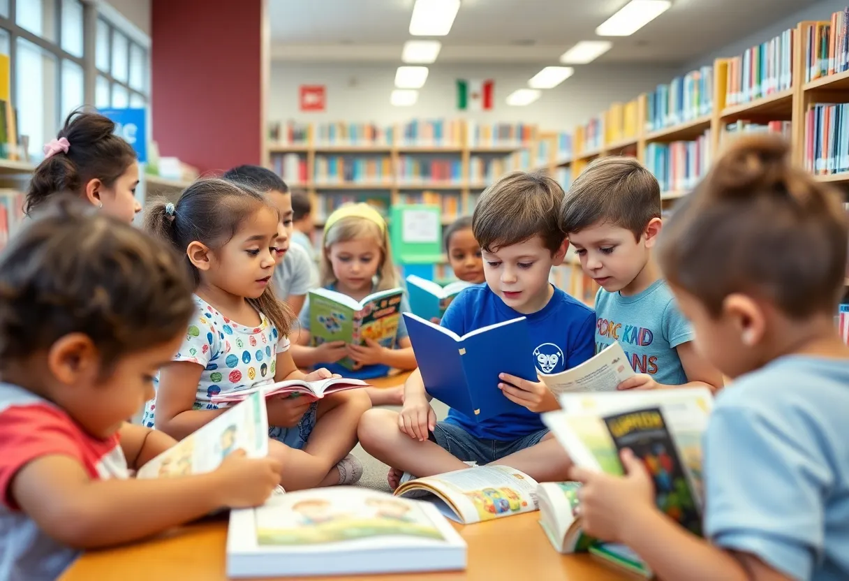 Children enjoying summer reading activities in an Arizona public library