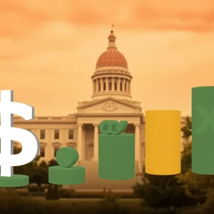 Illustration of Arizona state budget with tax changes theme