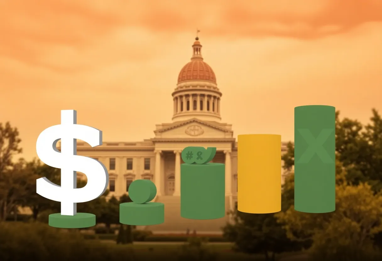 Illustration of Arizona state budget with tax changes theme