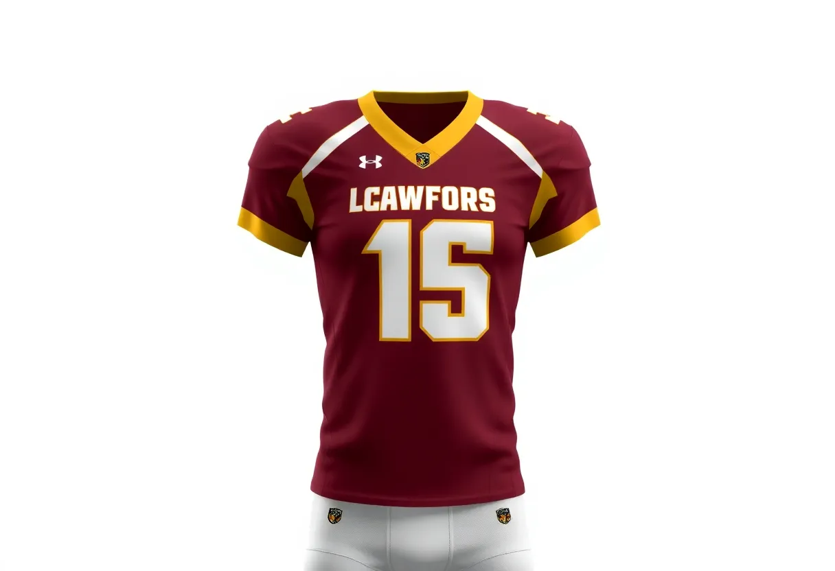 New Arizona State University football uniforms showcasing maroon and gold colors.