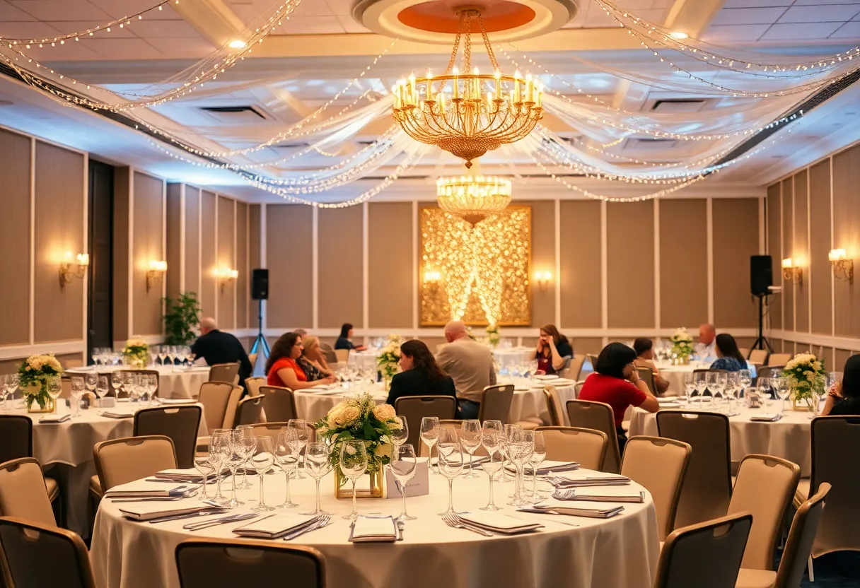 Elegant awards dinner celebrating influential women