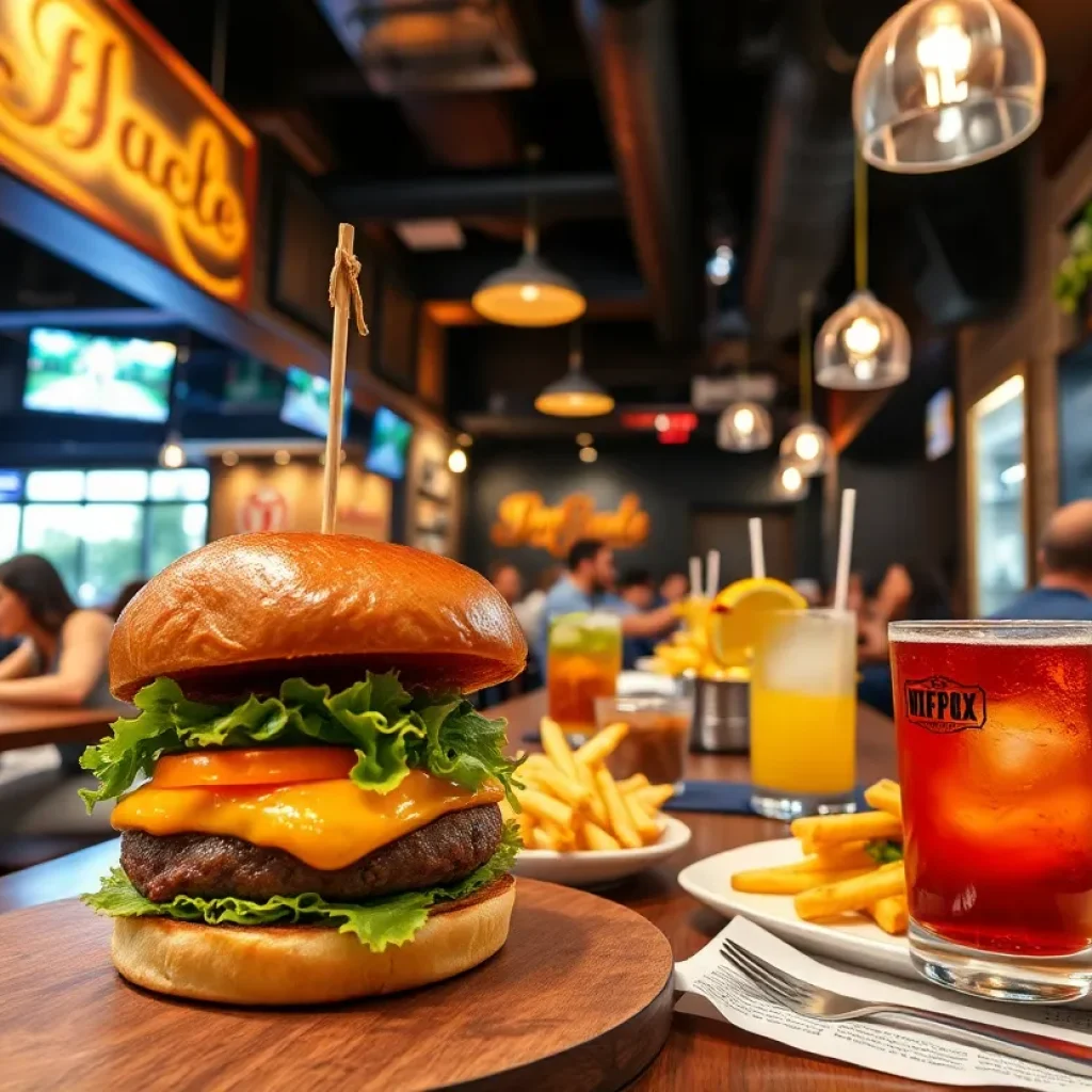 Interior view of Bad Jimmy's Scottsdale showcasing diners and burgers