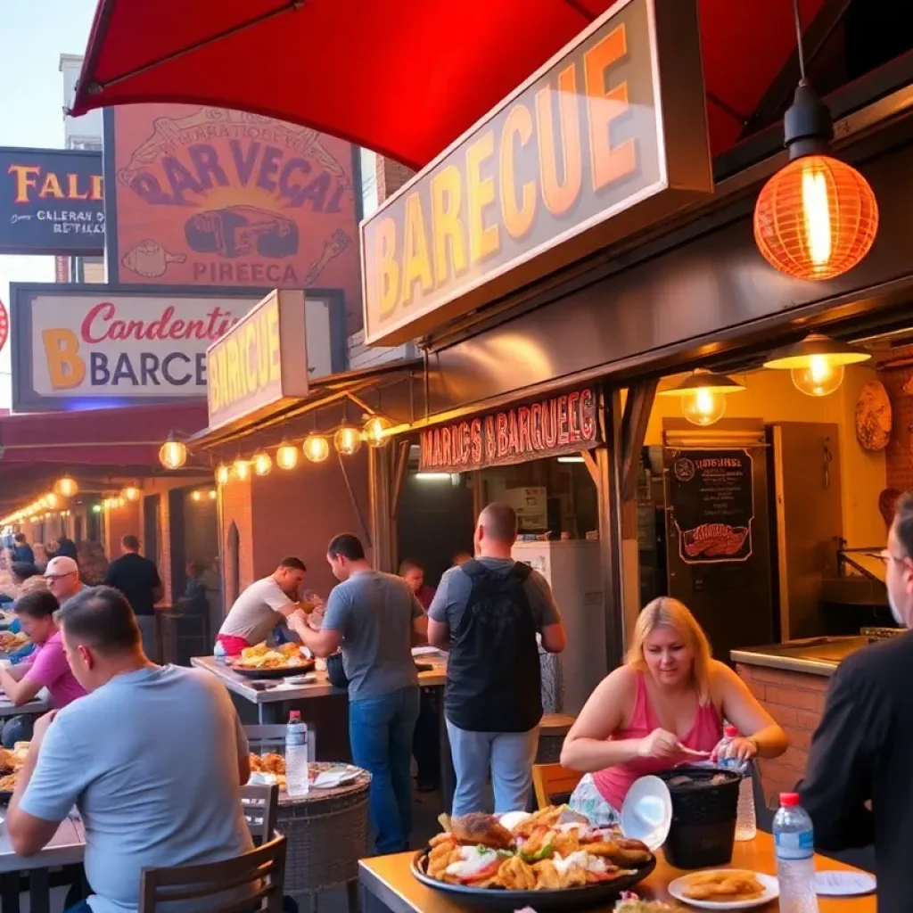 Diverse barbecue dishes and happy customers in Las Vegas and Phoenix.