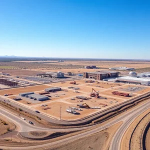 Aerial view of The Block at Elliot industrial site in Mesa, Arizona.