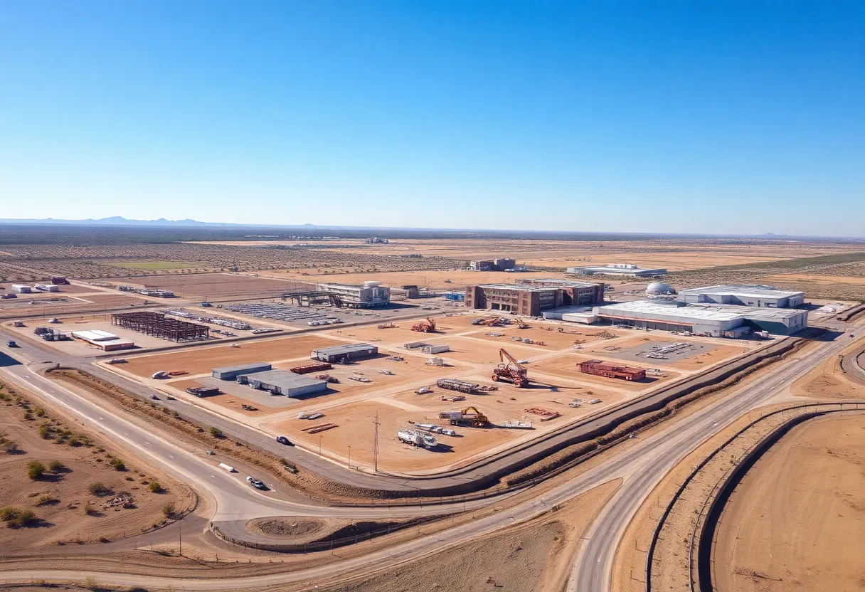 Aerial view of The Block at Elliot industrial site in Mesa, Arizona.