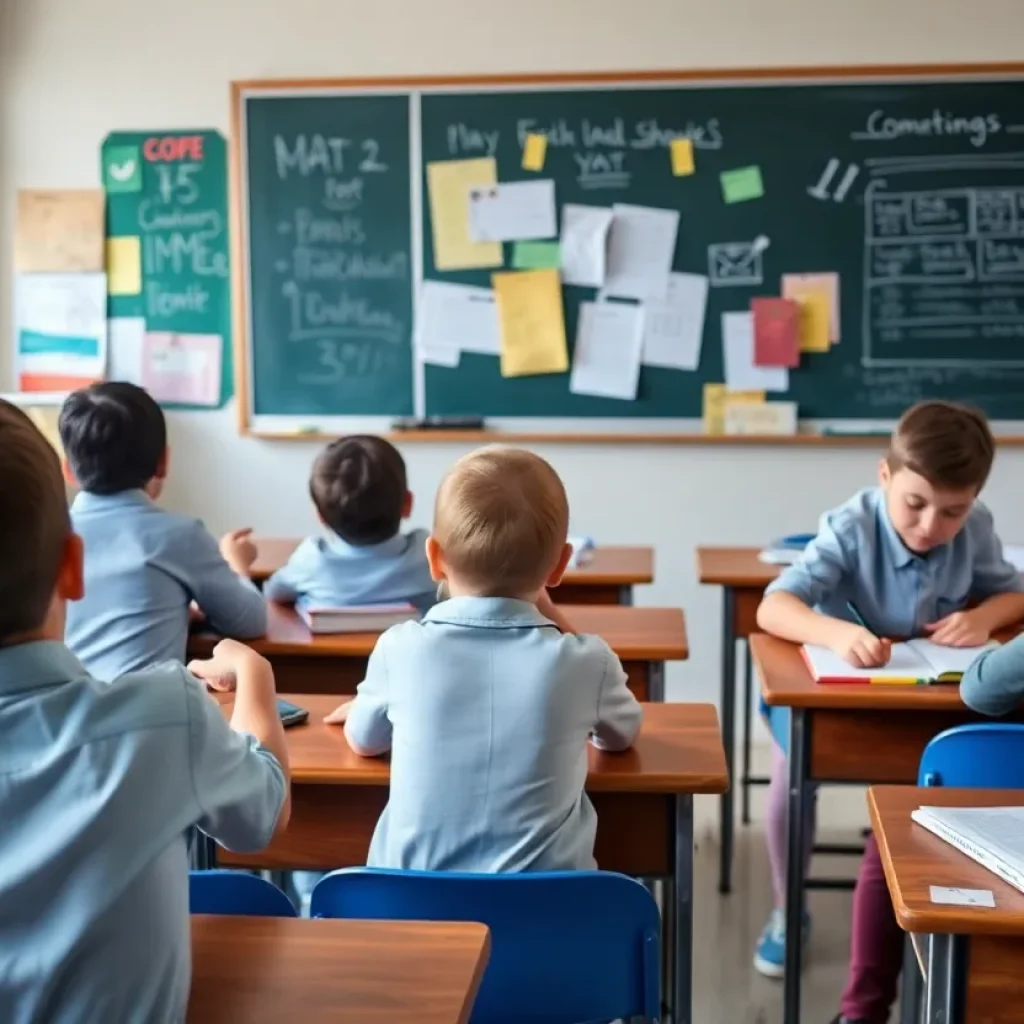Students in a classroom engaged in learning