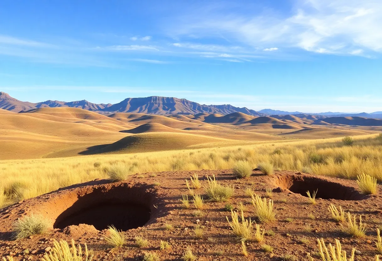 Landscape of Coconino County, Arizona with rolling hills