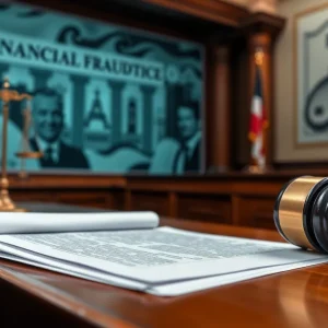 Courtroom scene representing justice in financial crime cases.