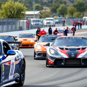 Motorsport racing cars at a track representing Crown Concepts and Radical Arizona partnership.