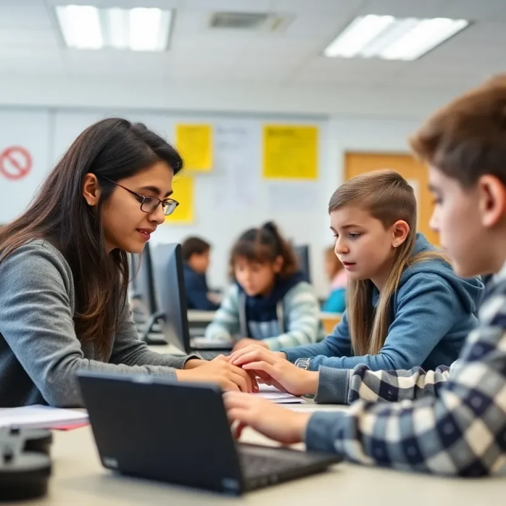 Students participating in a cybersecurity class