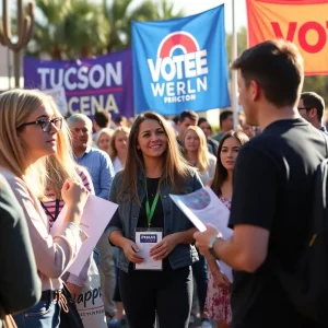 Young voters at Deja Foxx's campaign event in Tucson