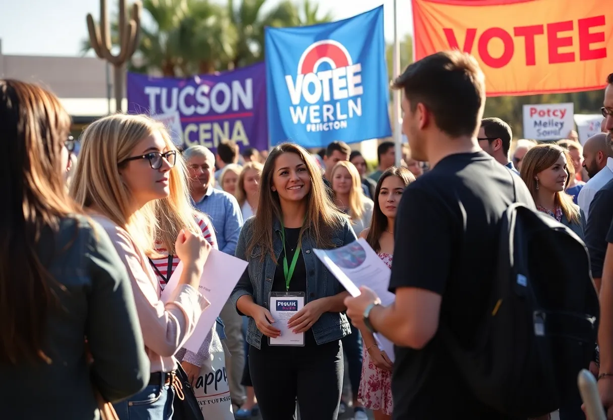 Young voters at Deja Foxx's campaign event in Tucson