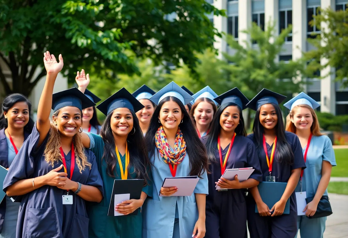 Celebration of diverse nursing students receiving scholarships