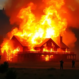 Wildfire consuming the Grand Canyon Lodge
