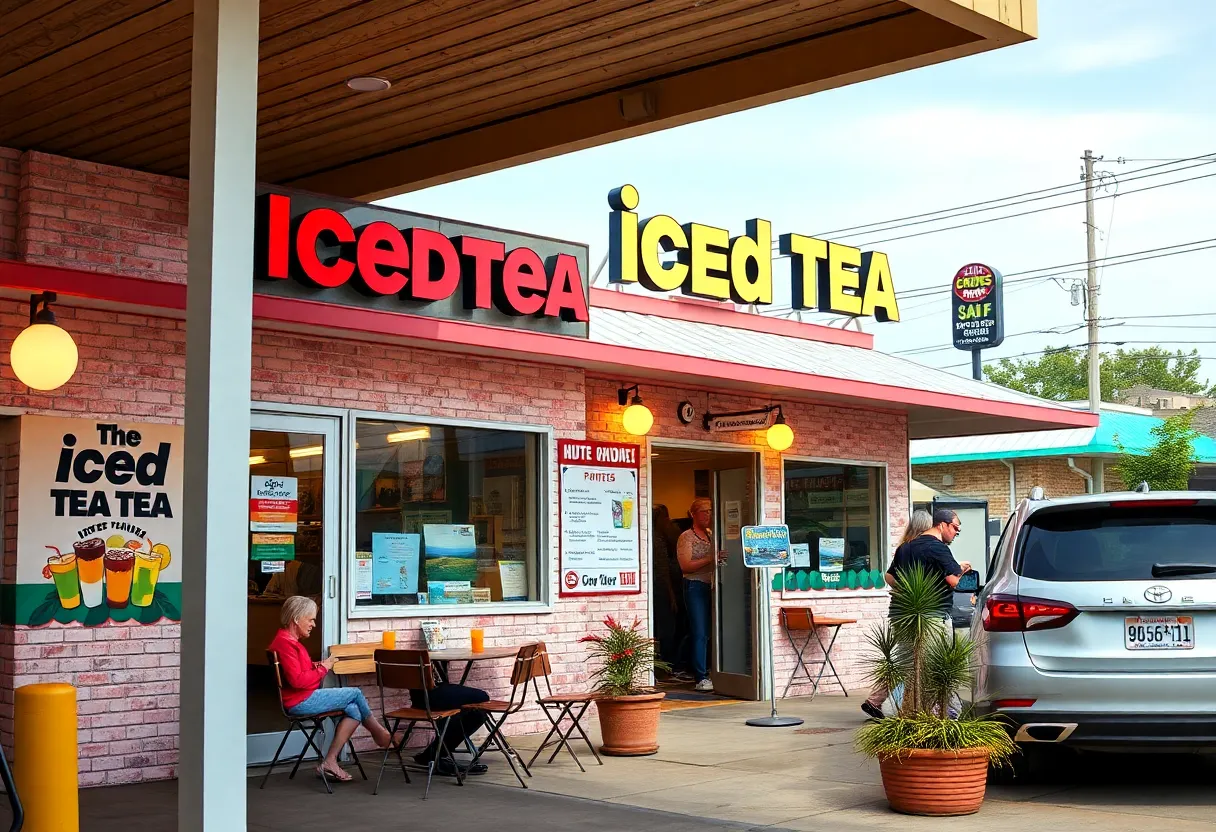 People enjoying iced tea at HTeaO in Glendale