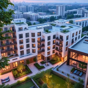 Luxury apartment towers in Jersey City