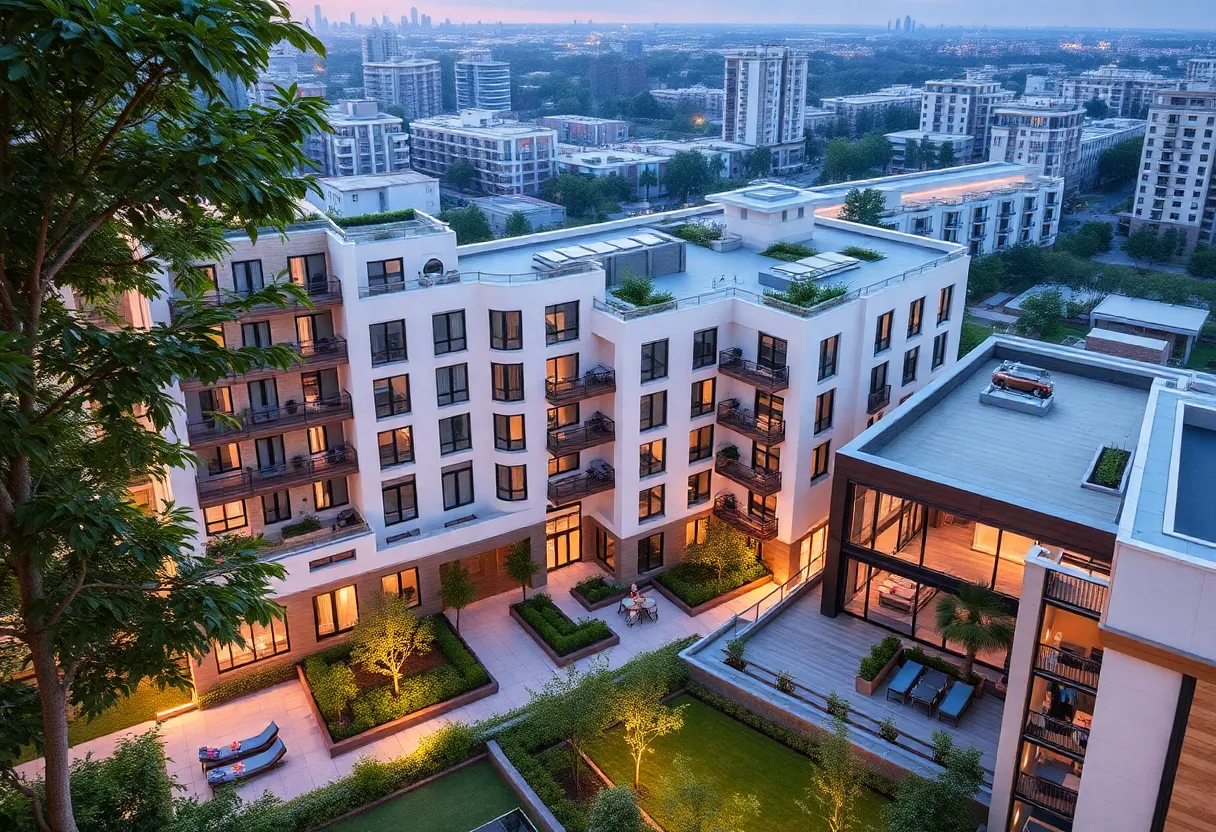 Luxury apartment towers in Jersey City